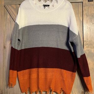 Stylish Multicolor Knit Sweater